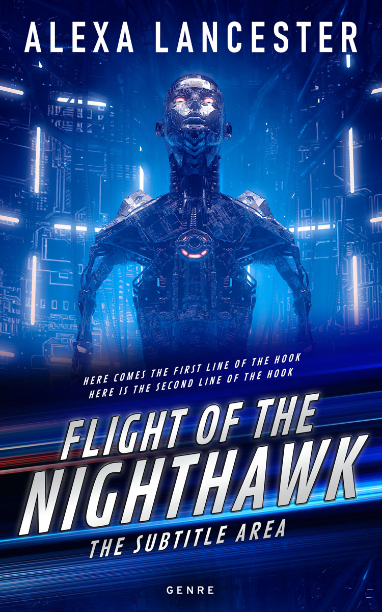 2D view of Deep Sapphire #22303 - Premade Science Fiction Book Cover