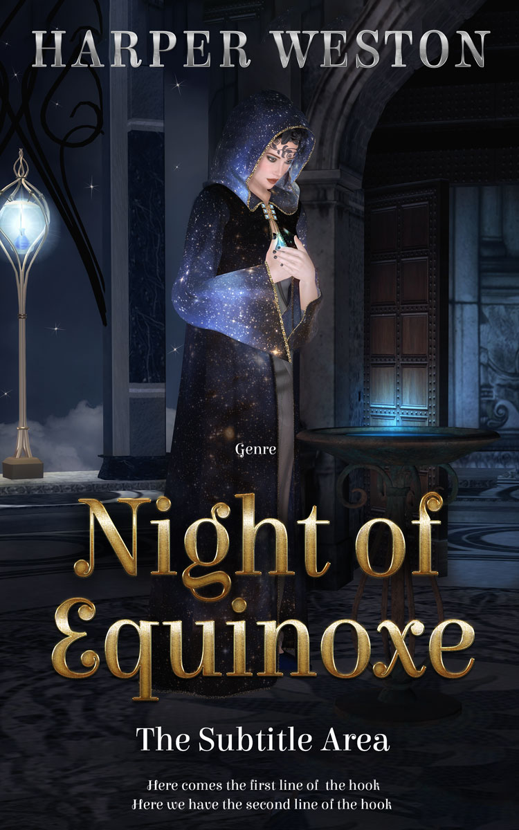 2D view of Steel Gray #22751 - Premade Fantasy Book Cover