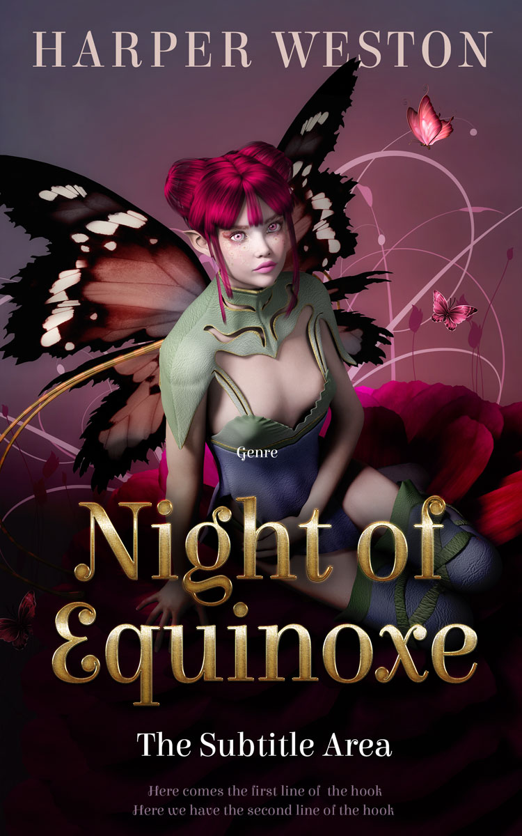 2D view of Cocoa Brown #22752 - Premade Fantasy Book Cover