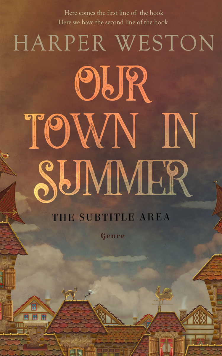 2D view of Premade Literary Fiction Book Cover - Tobacco Brown