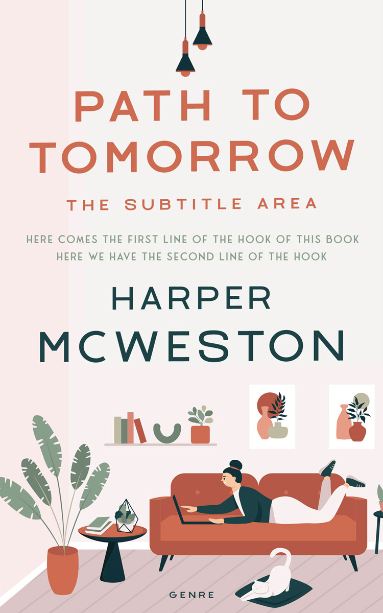 2D view of Soft Peach #23174 - Premade Abstract Book Cover | BookCoverZone