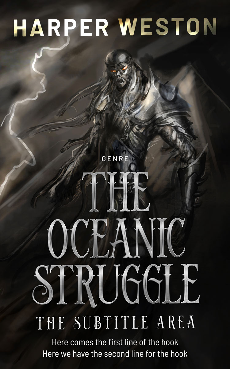 2D view of Zeus #23385 - Premade Fantasy Book Cover