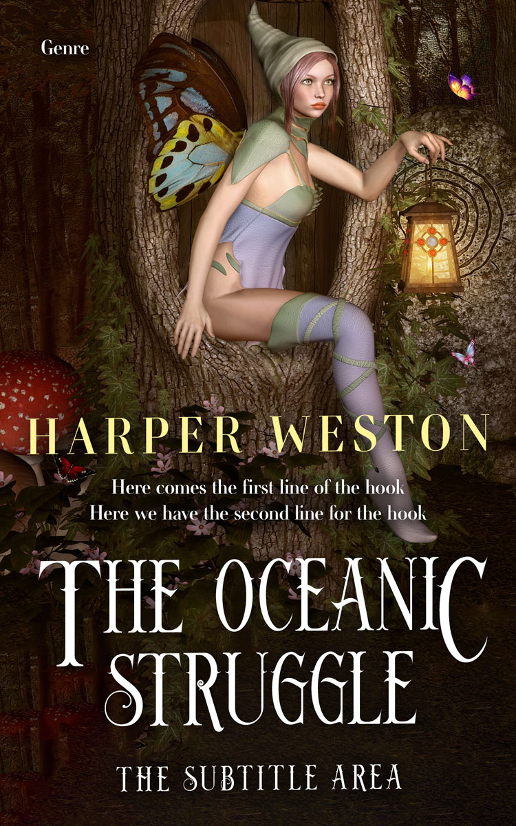 2D view of Premade Fantasy Book Cover - Coffee Bean