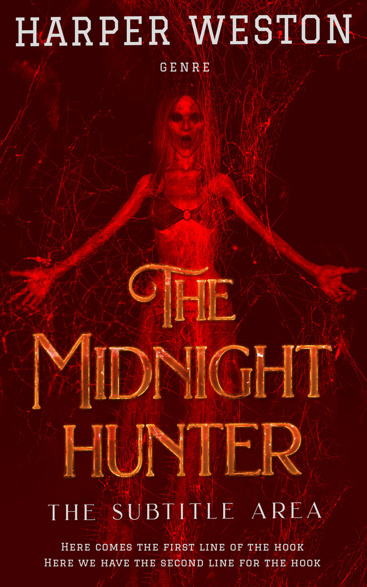 2D view of Rustic Red #23424 - Premade Horror Book Cover