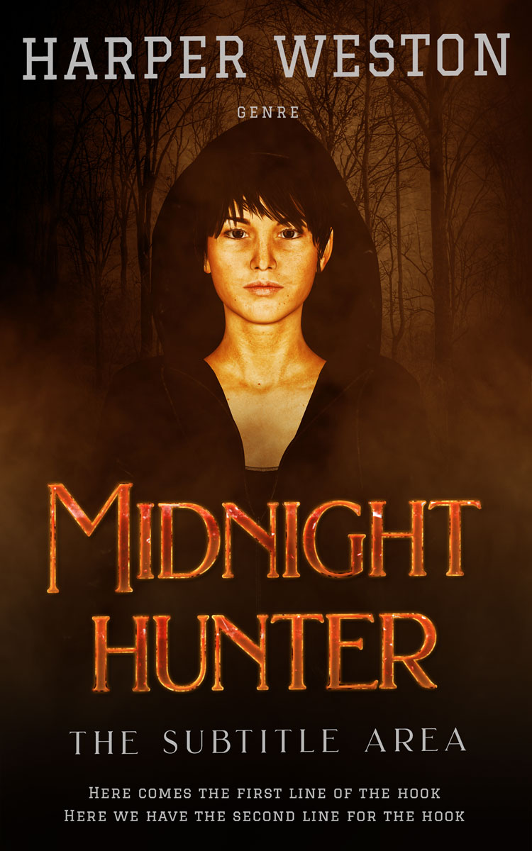 2D view of Wood Bark #23425 - Premade Horror Book Cover