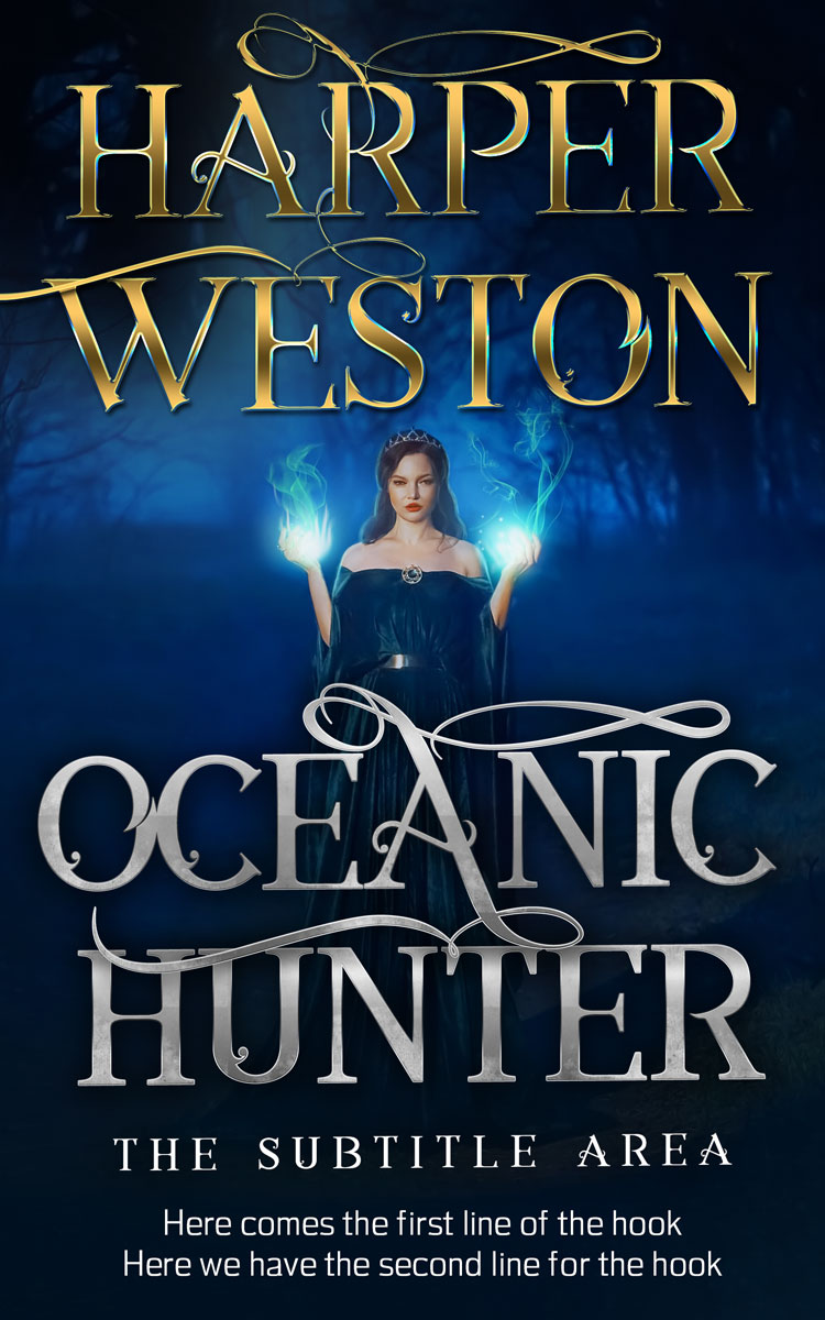 2D view of Premade Fantasy Book Cover - Black Pearl