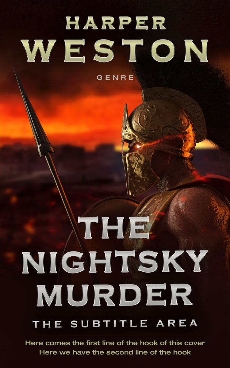 2D view of Antique Brass #23798 - Premade Fantasy Book Cover