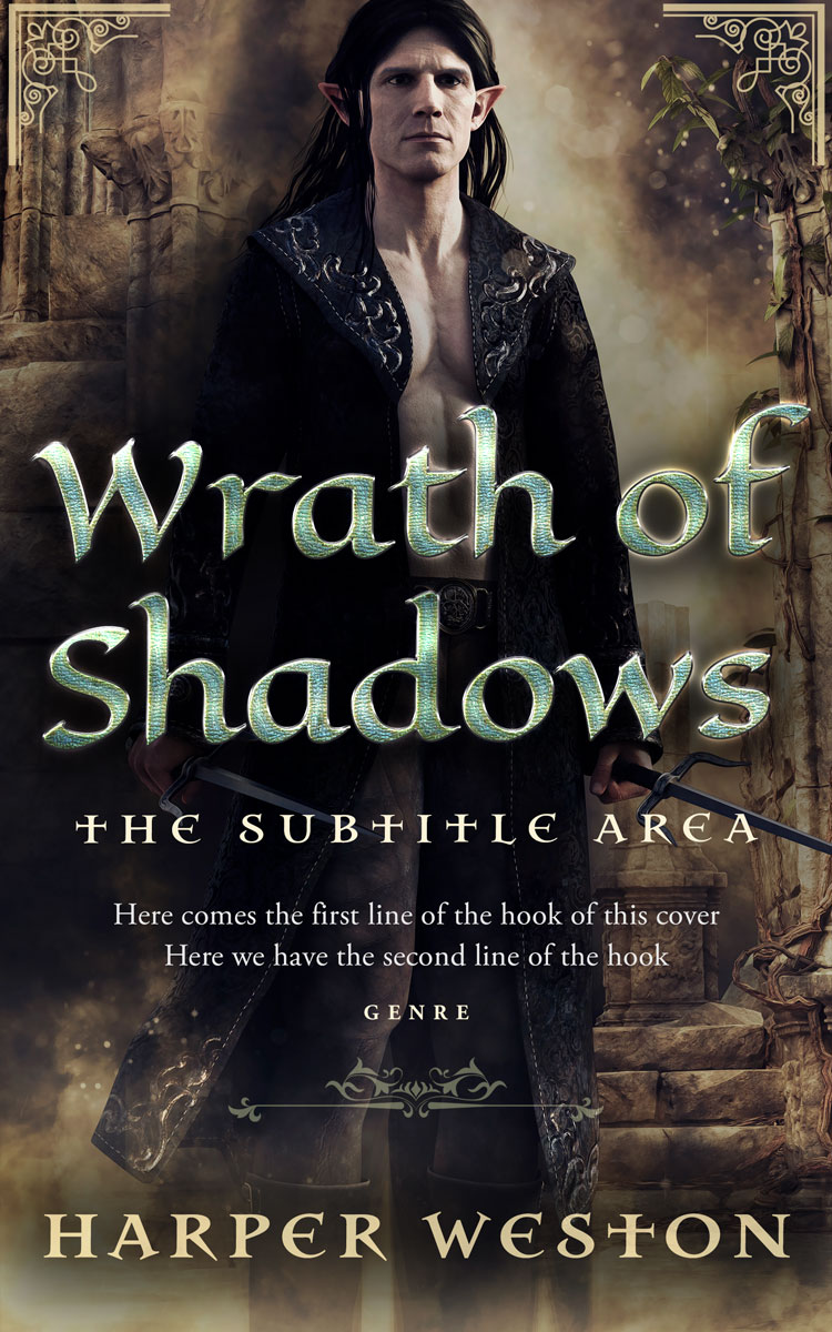 2D view of Thunder #23876 - Premade Fantasy Book Cover | BookCoverZone