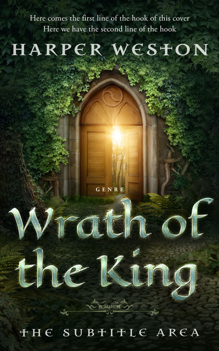 2D view of Premade Fantasy Book Cover - Hunter Green