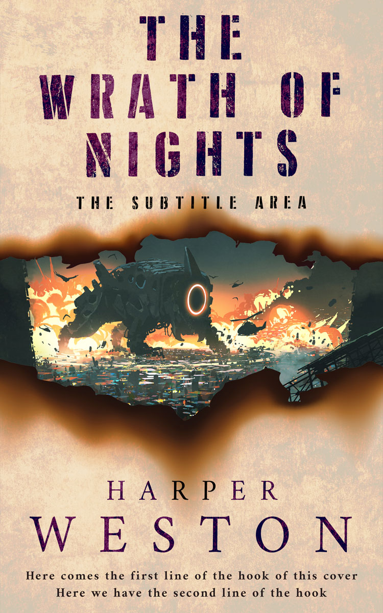 2D view of Premade Apocalyptica Book Cover - Hampton