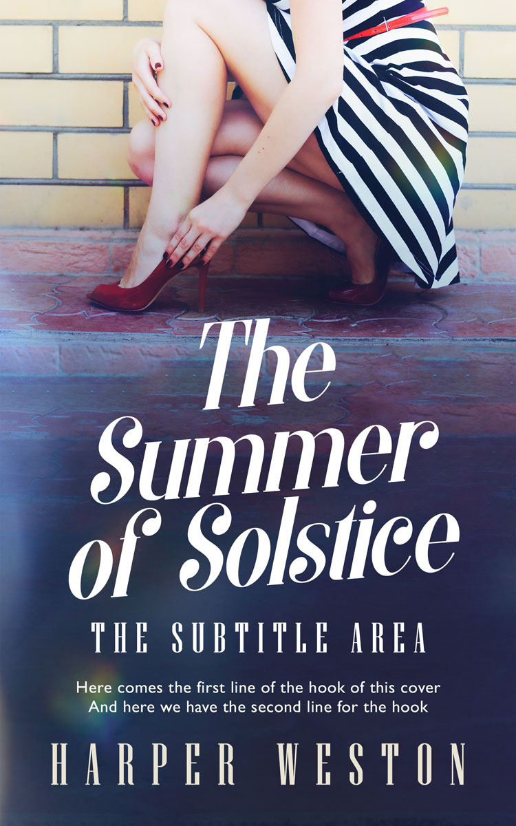 2D view of Premade Chick Lit Book Cover - Swirl