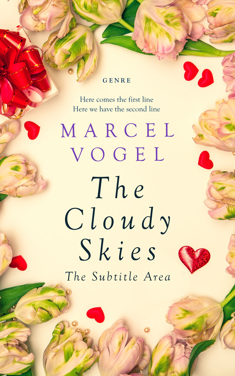 2D view of Premade Poetry Book Cover - Champagne