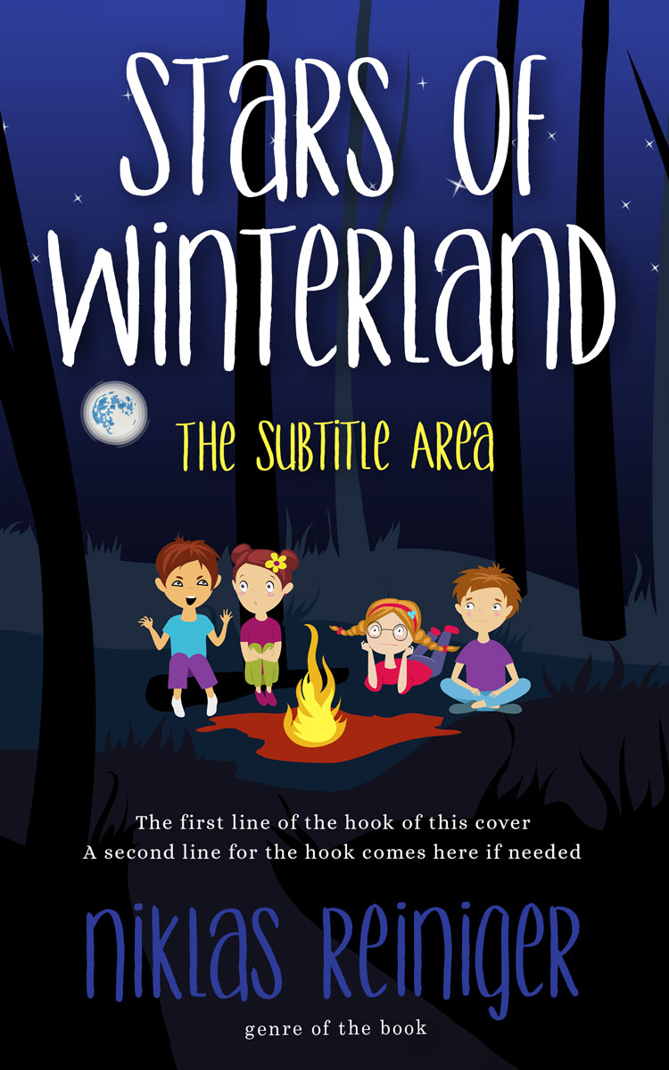 2D view of Premade Children's Book Cover - Black