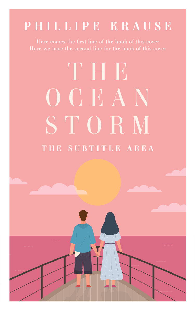 2D view of Premade Romance Book Cover - Sea Pink