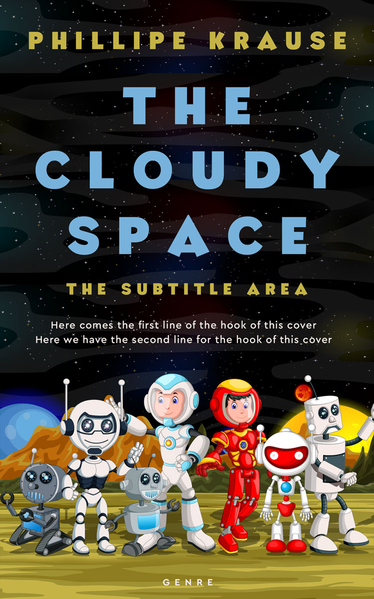 2D view of Cod Gray #25256 - Premade Science Fiction Book Cover