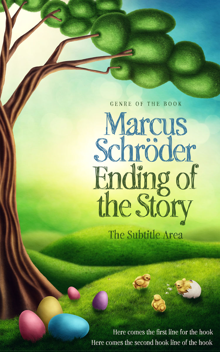 2D view of Thatch Green #25610 - Premade Children's Book Cover