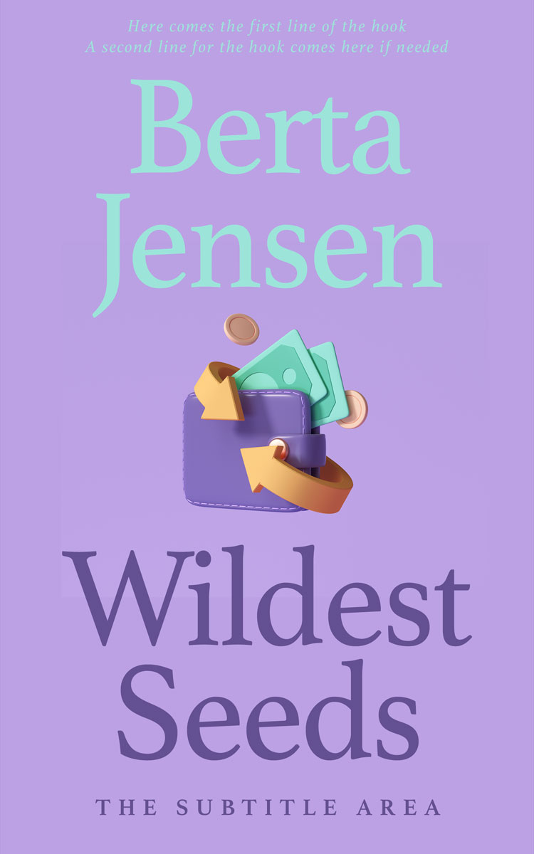 2D view of Premade Self-Improvement & Self-Help Book Cover - Light Wisteria