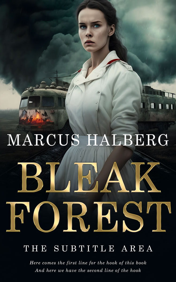 2D view of Premade Apocalyptica Book Cover - Heathered Gray