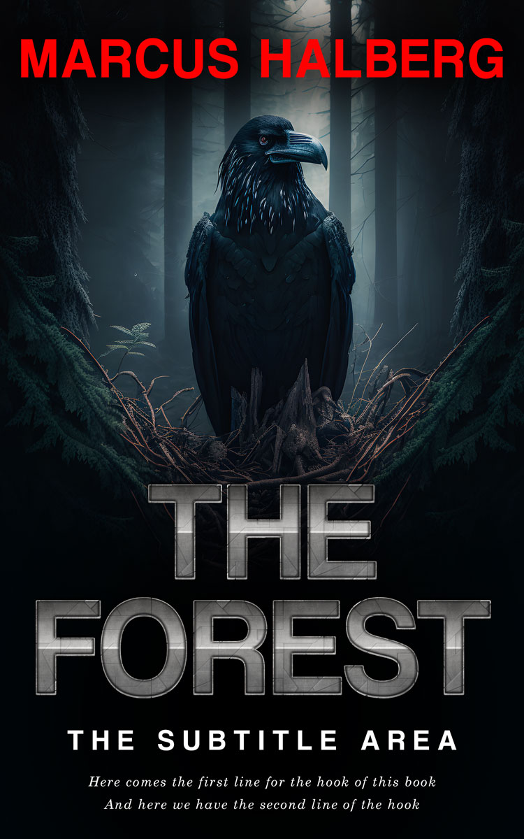 2D view of Black #26779 - Premade Fantasy Book Cover