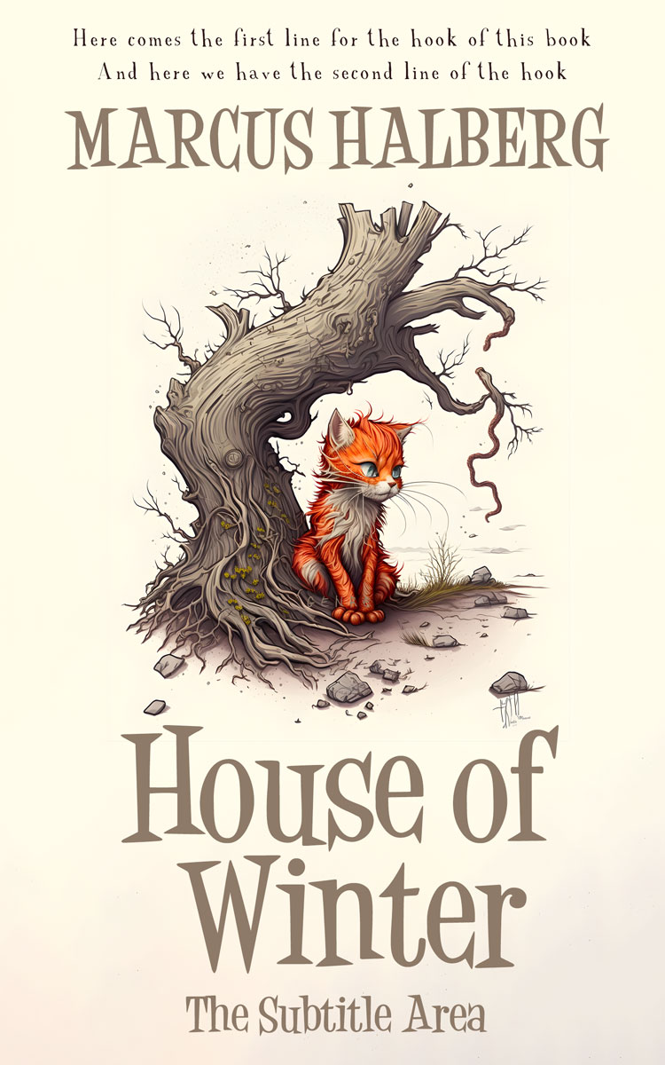 2D view of Premade Children's Book Cover - Quarter Spanish White