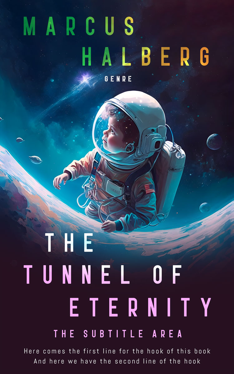 2D view of Premade Science Fiction Book Cover - Steel Gray