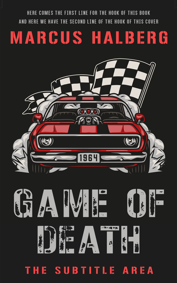 2D view of Premade Action & Adventure Book Cover - Eunry