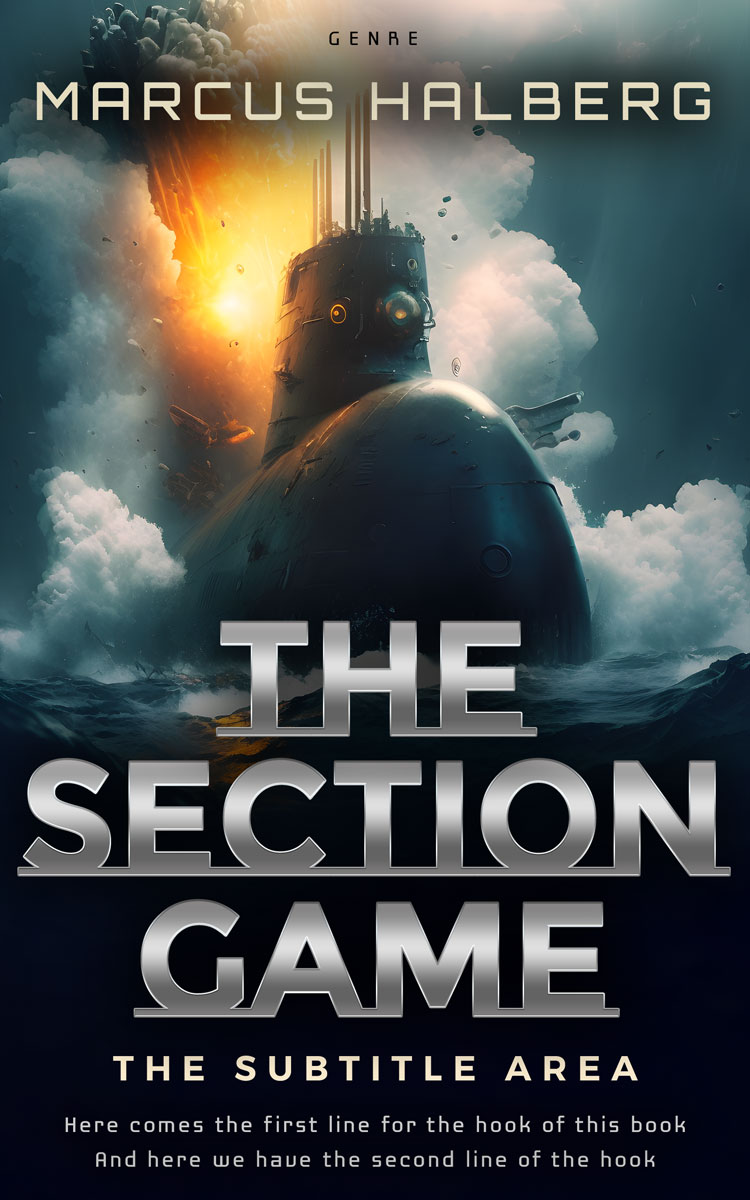 2D view of Premade Action & Adventure Book Cover - Mirage