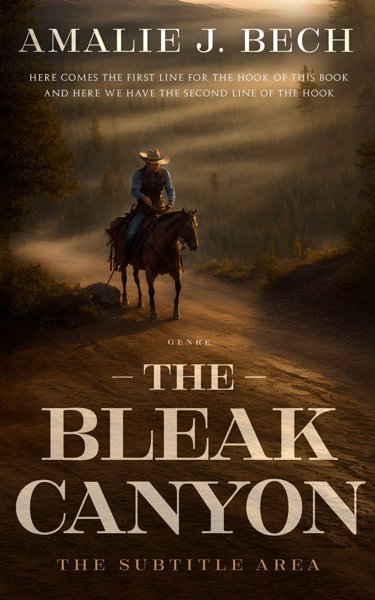 2D view of Premade Action & Adventure Book Cover - Mikado