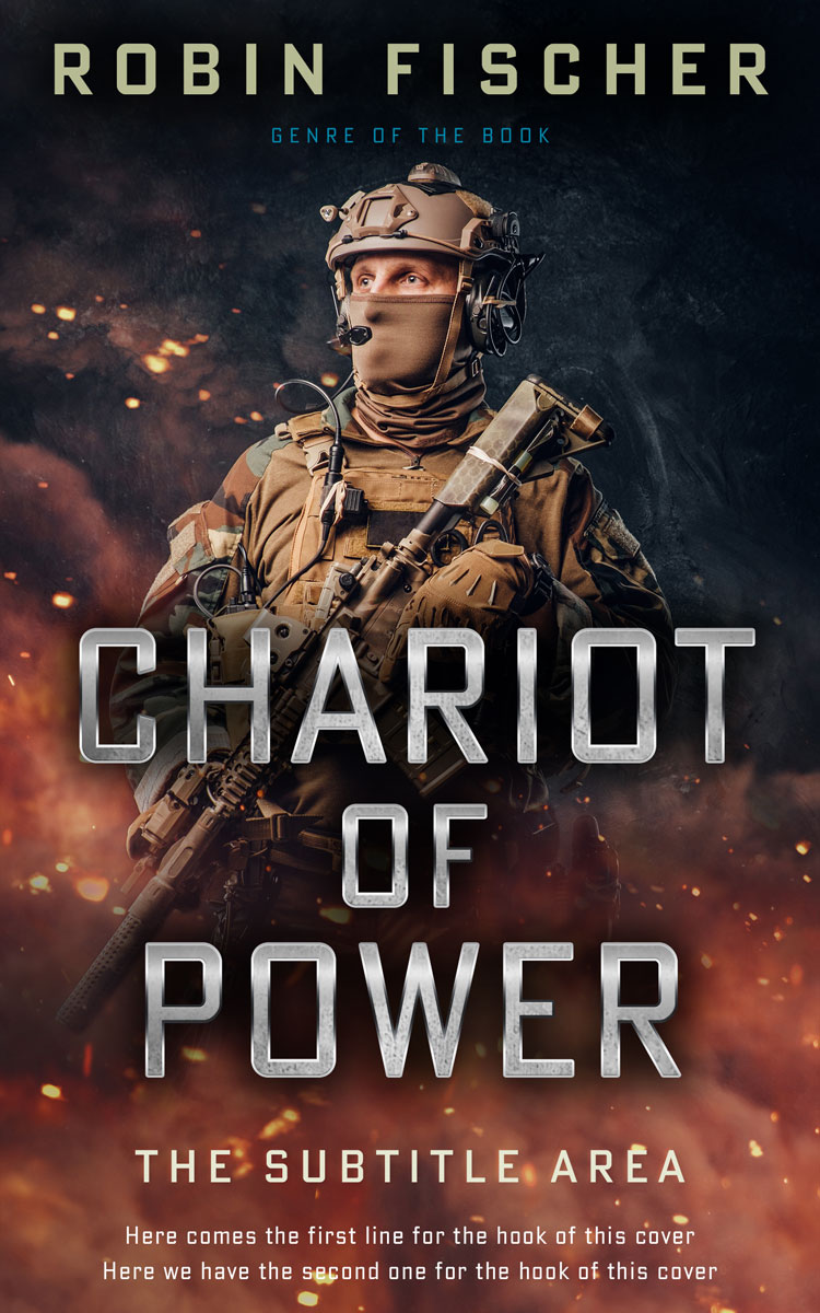 2D view of Premade Action & Adventure Book Cover - Thunder