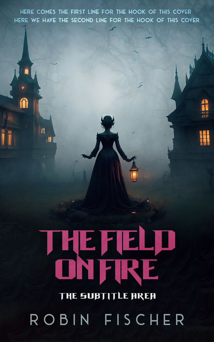 2D view of Premade Horror Book Cover - Amethyst Smoke