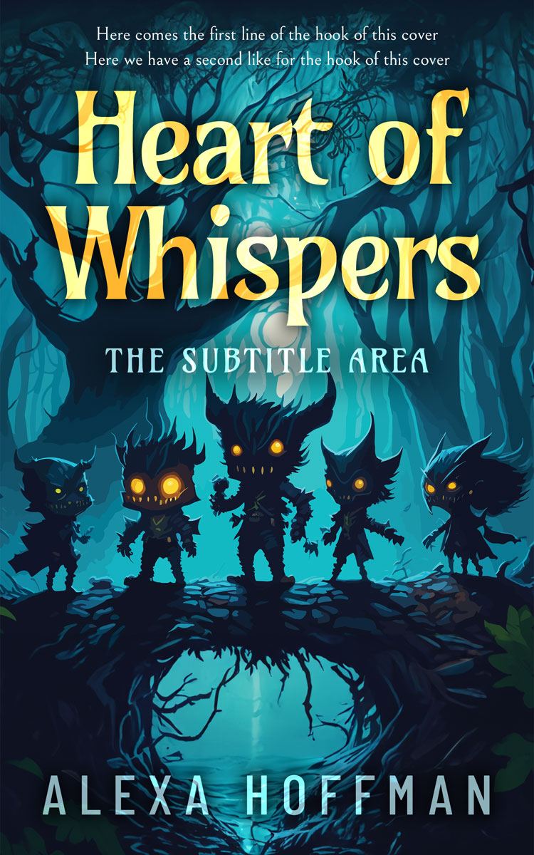 2D view of Premade Fantasy Book Cover - Black