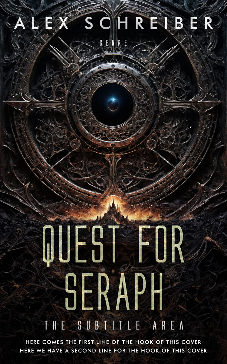 2D view of Premade Fantasy Book Cover - Cod Gray