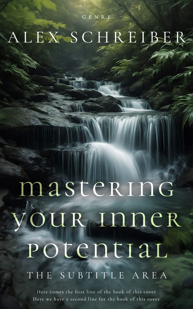 2D view of Premade Self-Improvement & Self-Help Book Cover - Outer Space