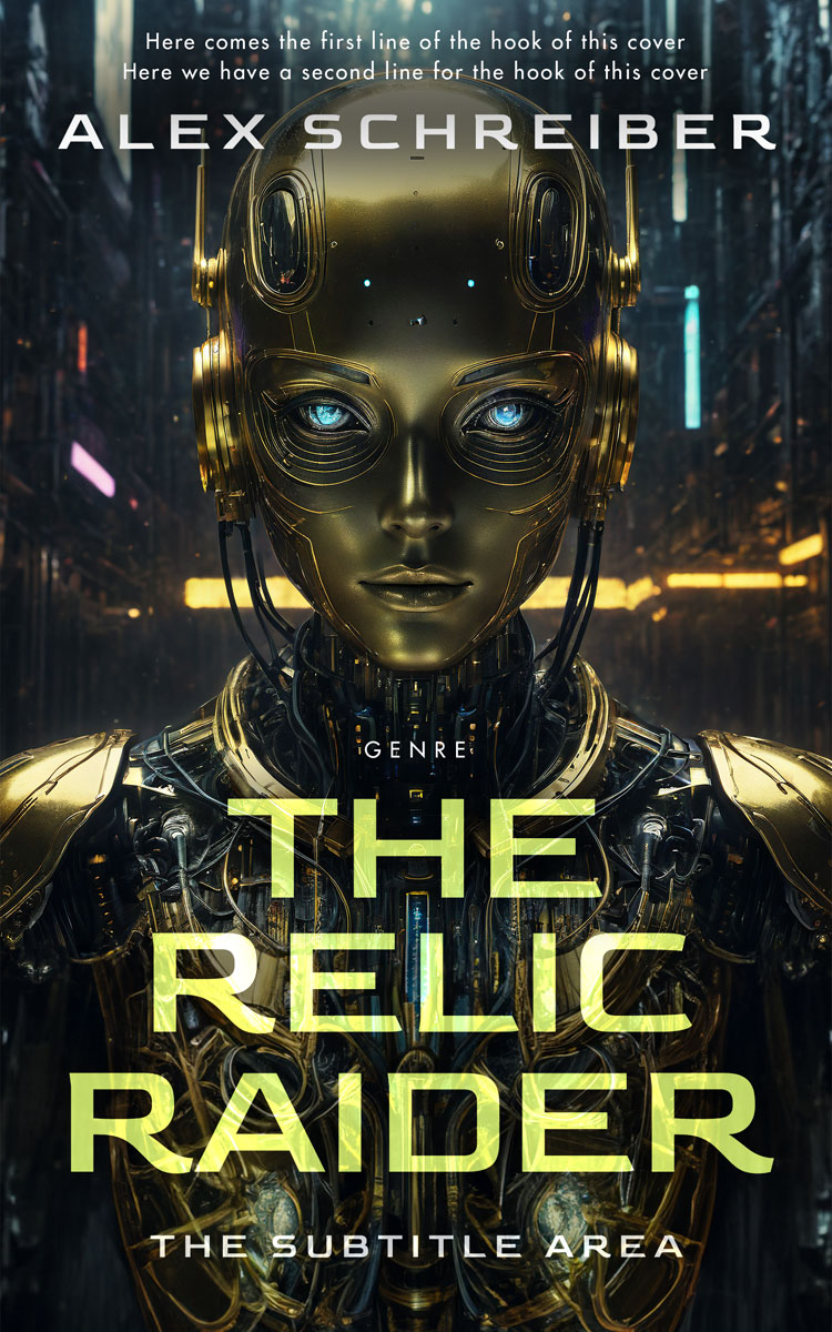 2D view of Heavy Metal #28783 - Premade Science Fiction Book Cover