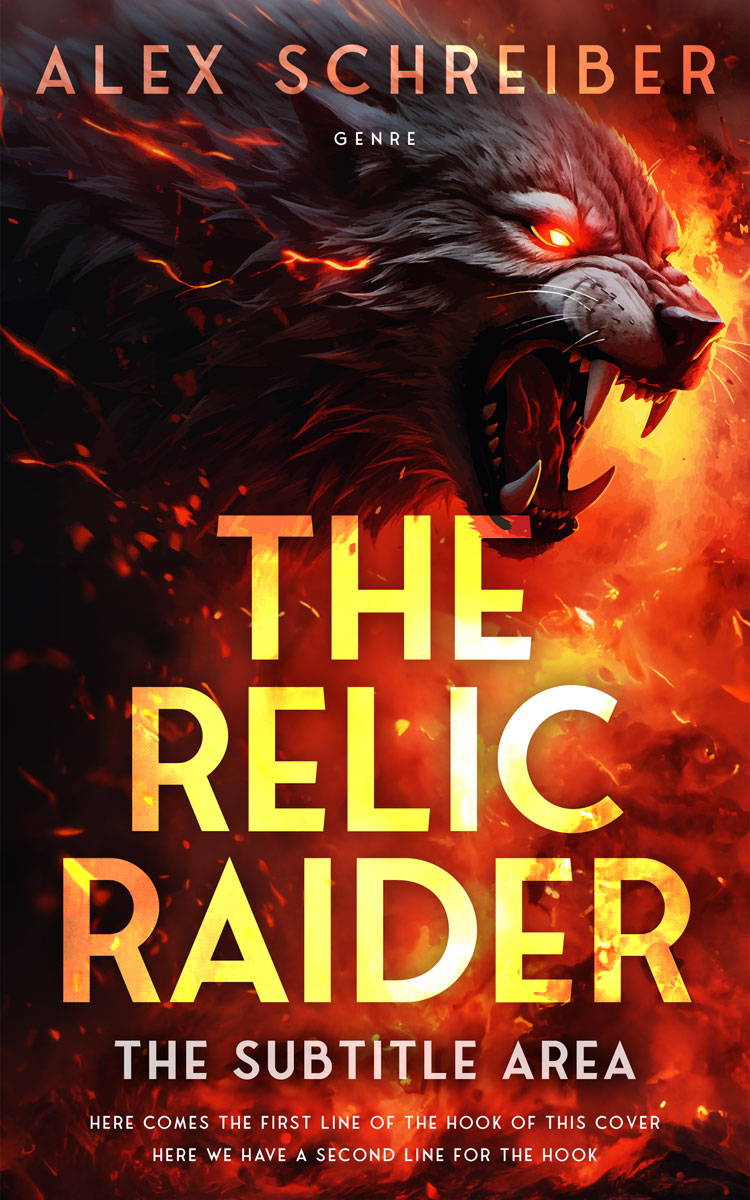 2D view of Premade Fantasy Book Cover - Burnt Sienna