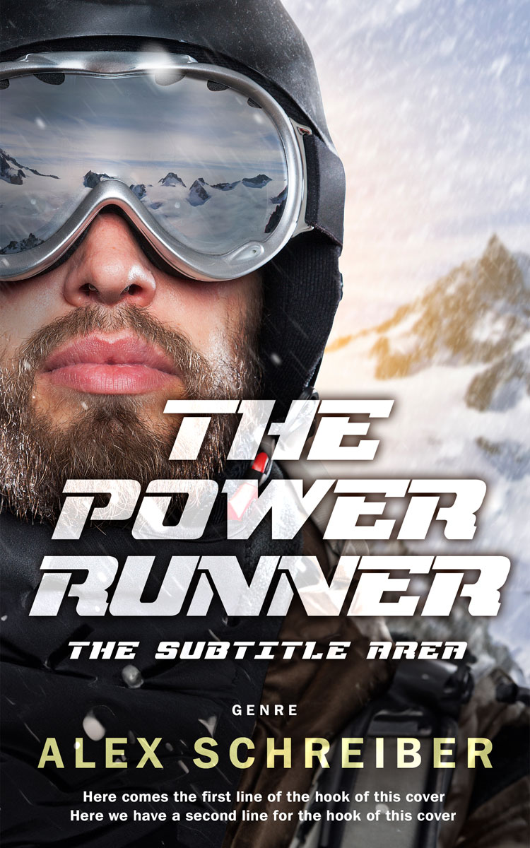 2D view of Premade Action & Adventure Book Cover - Swiss Coffee