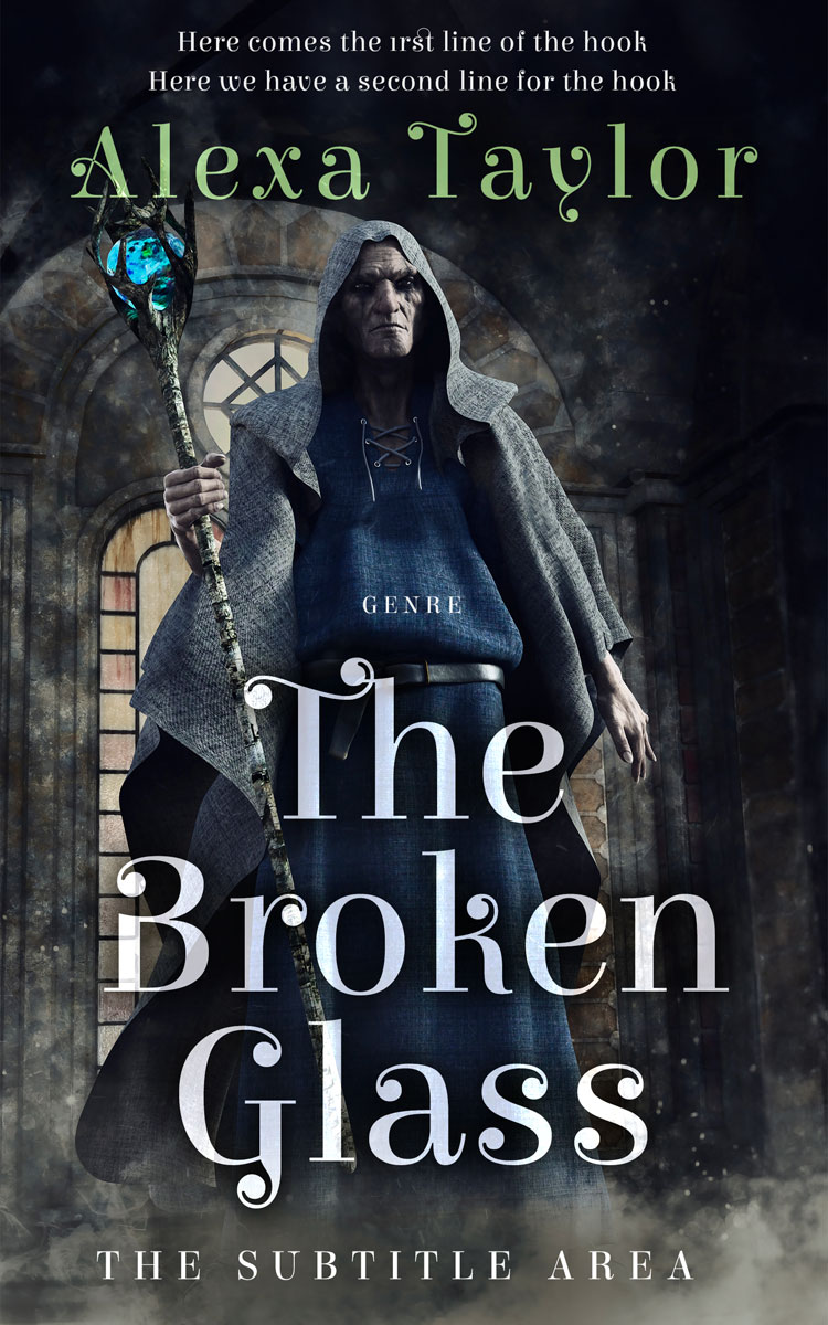 2D view of Premade Fantasy Book Cover - Shark