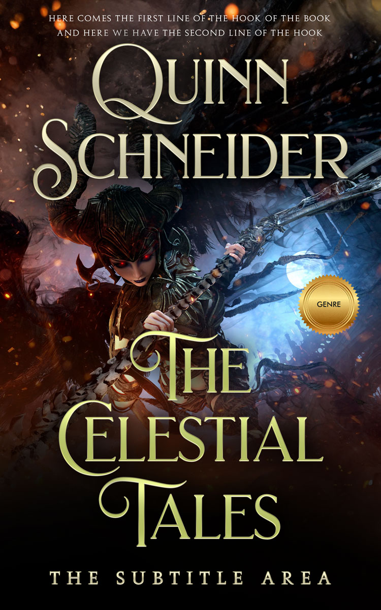 2D view of Premade Fantasy Book Cover - Cocoa Brown