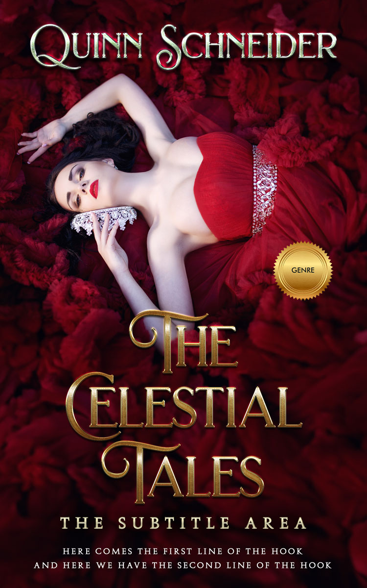 2D view of Premade Chick Lit Book Cover - Aubergine