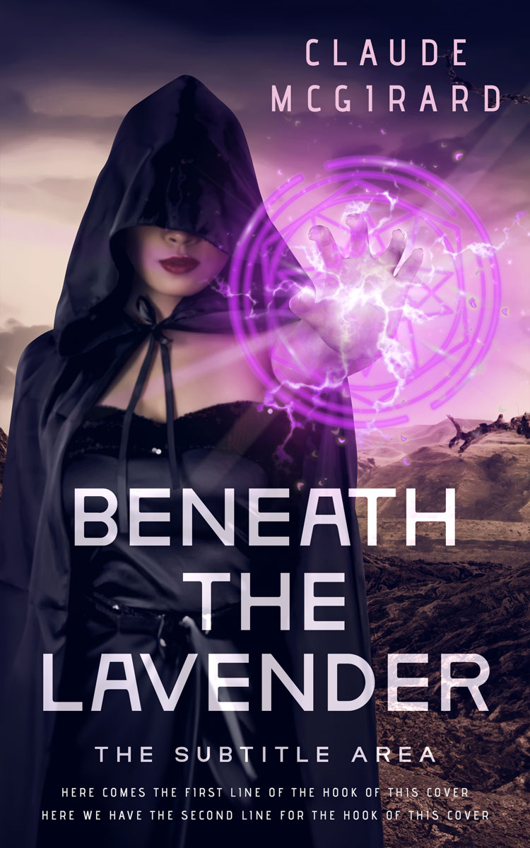 2D view of Premade Fantasy Book Cover - Lilac