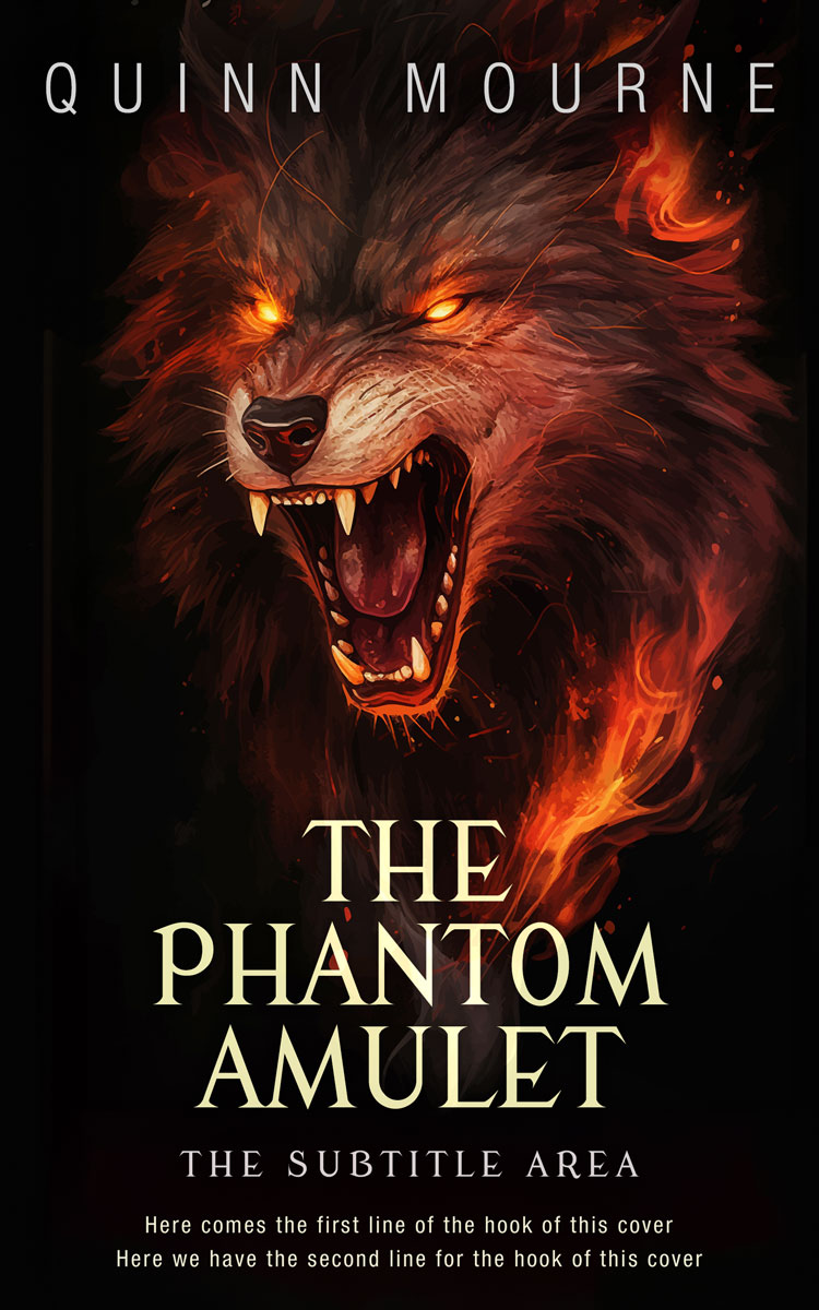 2D view of Premade Fantasy Book Cover - Asphalt