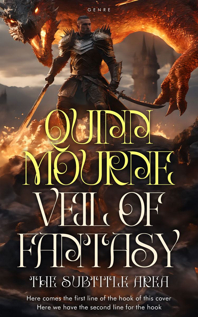 2D view of Premade Fantasy Book Cover - Oil