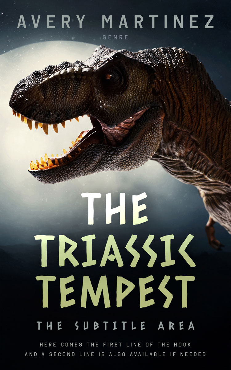 2D view of Premade Action & Adventure Book Cover - Foggy Gray