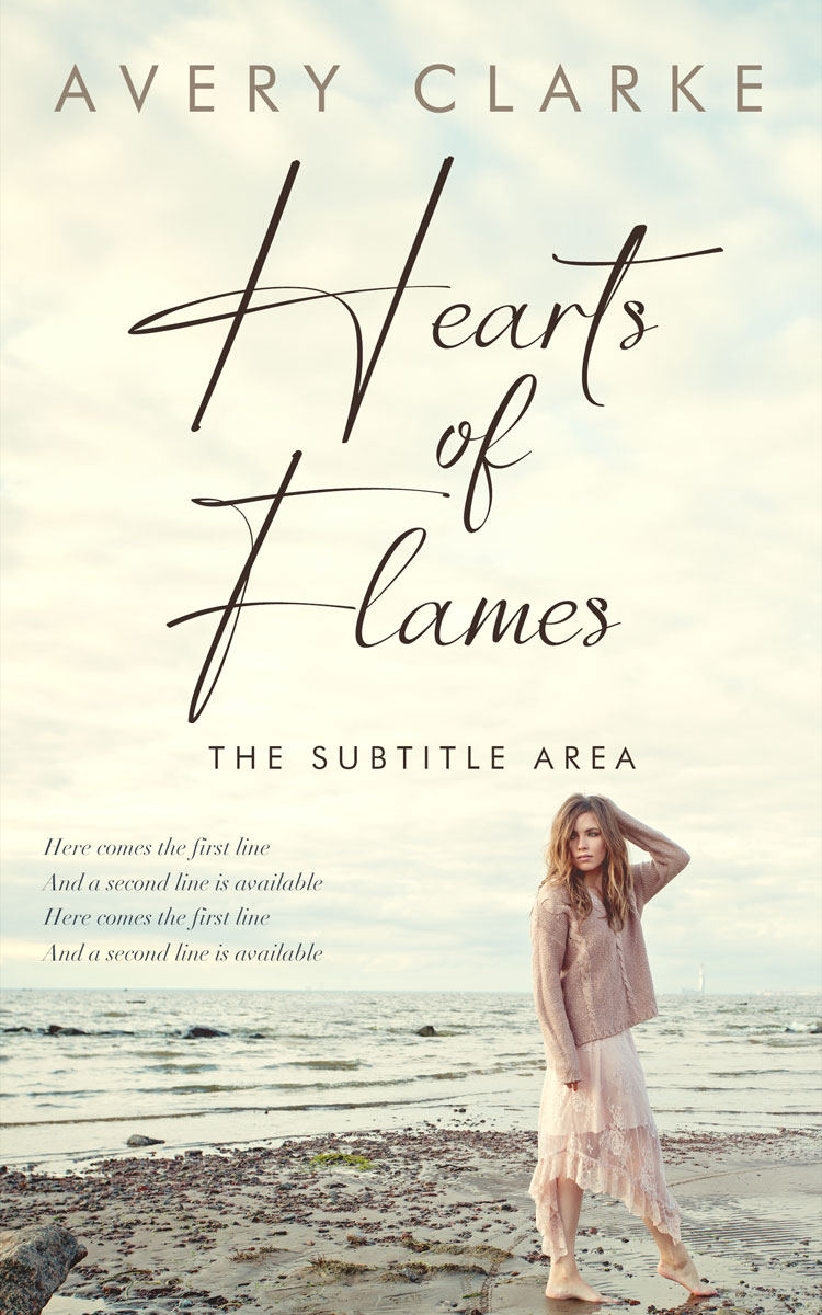 2D view of Premade Romance Book Cover - Ecru White