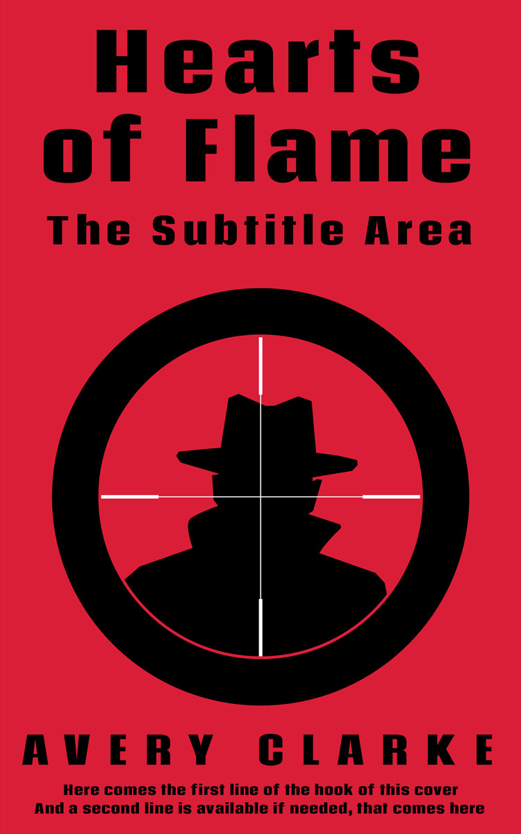 2D view of Premade Mystery & Thriller & Suspense Book Cover - Alizarin Crimson