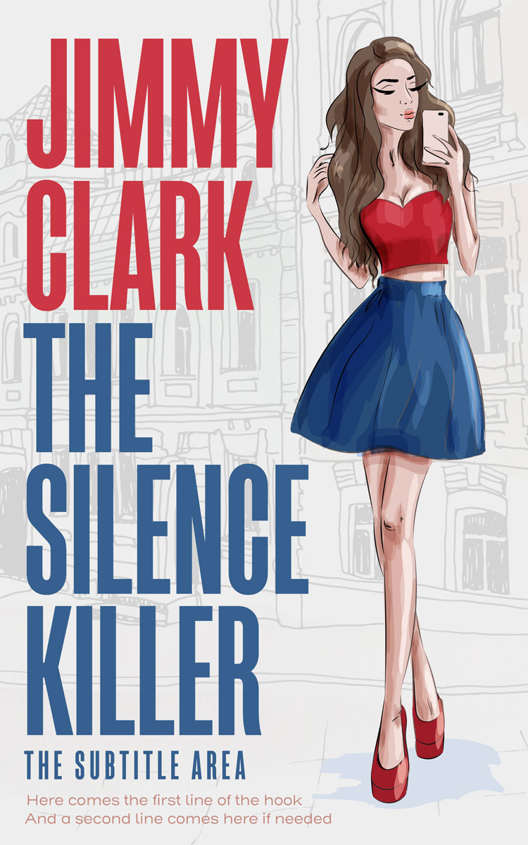 2D view of Premade Chick Lit Book Cover - Chambray