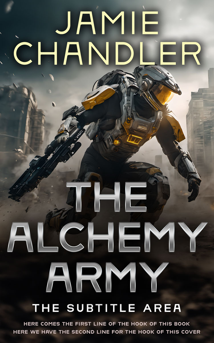 2D view of Premade Science Fiction Book Cover - Heavy Metal