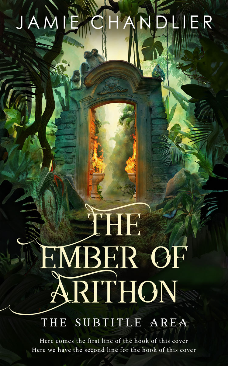 2D view of Premade Fantasy Book Cover - Hunter Green