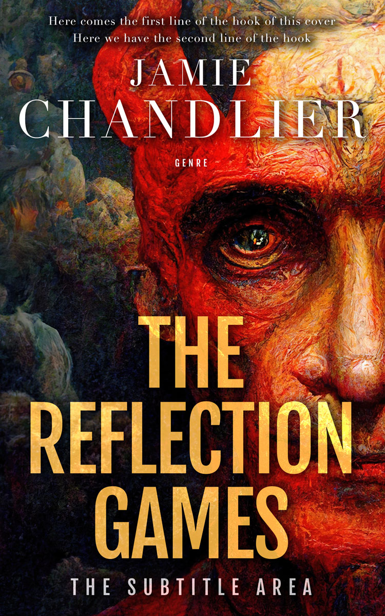 2D view of Red Damask #31524 - Premade Fantasy Book Cover