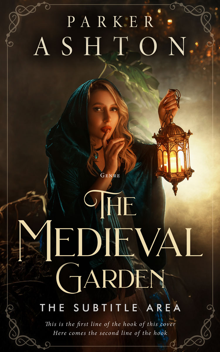 2D view of Premade Fantasy Book Cover - Oil